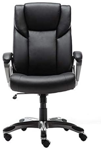 AmazonBasics High-Back Bonded Leather Executive Office Computer Desk Chair. Appears New - Lot 106