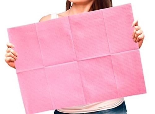 Adenna Dental Bibs/Lap Cloths, Pink (Box of 500), New - Lot 169