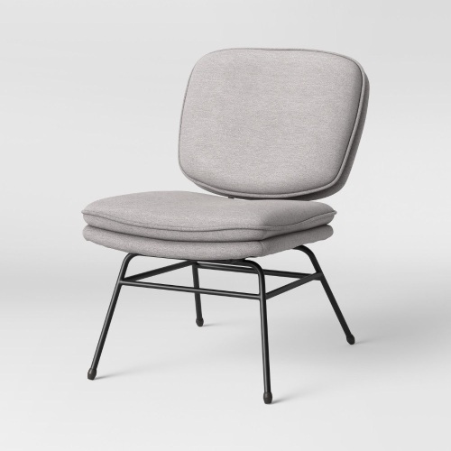 Project 62 Fletcher Slipper Chair with Black Metal Legs in Light Gray. NEW - Lot 187