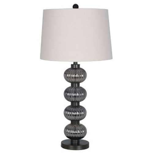 Threshold Glass Table Lamp in Dark Smoke Finish. Appears New - Lot 196