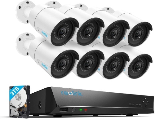 Reolink 4MP 16CH PoE Video Surveillance System, 8pcs Wired Outdoor 1440P PoE IP Cameras, 5MP 16-Channel NVR with 3TB HDD 24/7 Recording, RLK16-410B8. Appears NEw. $699 MSRP - Lot 69