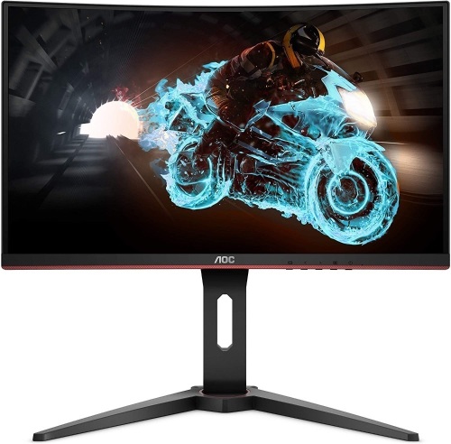 AOC C24G1A 24" Curved Frameless Gaming Monitor, FHD 1920x1080, 1500R, VA, 1ms MPRT, 165Hz (144Hz supported), FreeSync Premium, Height adjustable Black - New   - Lot 72