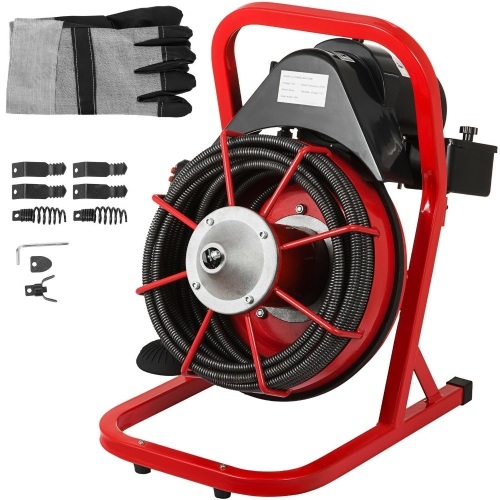 75ft x 1/2" Drain Cleaner 1- 4" Pipes Drain Auger Cleaning Machine w/ Cutters. Appears New - Lot 76