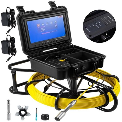 VEVOR 150ft Pipeline Inspection Camera 9 Inch Color LCD Monitor Waterproof - Appears New - Lot 97