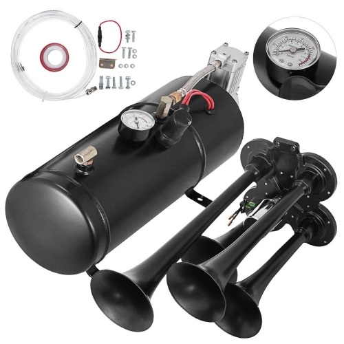 VEVOR 4 Trumpet Train Air Horn Kit 150PSI 3Liters Compressor 12V 150dB - Appears New  - Lot 100