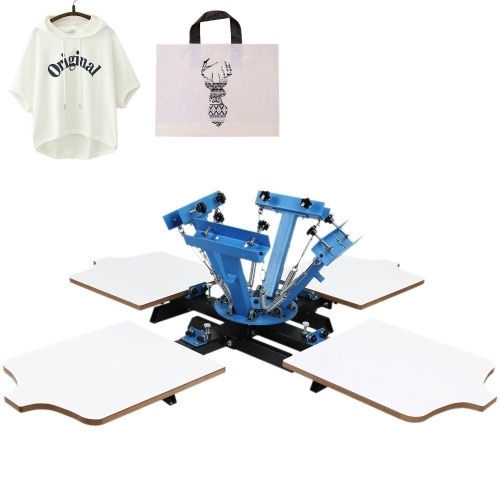 VEVOR Screen Printing Machine 4 Color 4 Station Silk Screen Printing Machine 17.7x21.7Inch Screen Printing Press for T-Shirt DIY Printing Removable Pallet. Unknown Condition E-Commerce Return - Lot 105