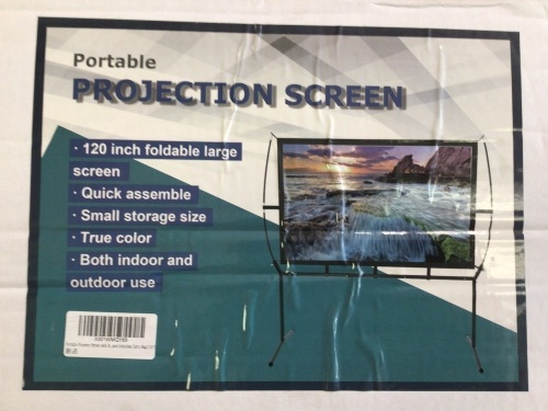 Projector Screen with Stand 120 inch, New - Lot 154