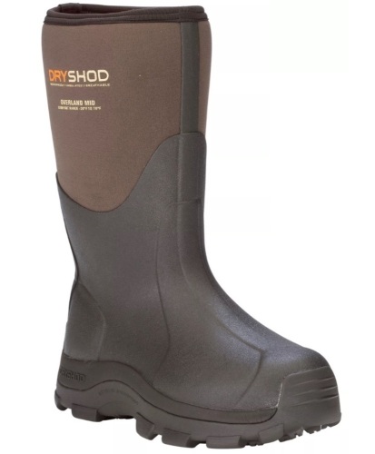 Dryshod Overland Hi Rubber Boots for Men - Khaki/Timber - 8M, New with Blemish - Lot 173