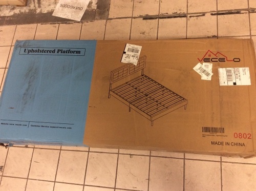 Vecelo Upholstered Platform Bed Frame, Dark Grey, Full Size - Appears New  - Lot 268