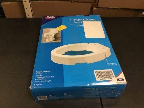 Carex Hinged Elongated Toilet Seat Riser, Adds 3.5", 300 Pound Weight Capacity - Appears New   - Lot 292