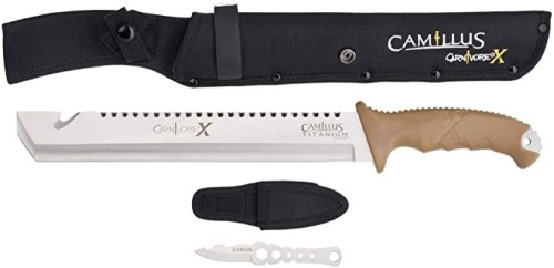 Camillus Carnivore X 18’’ Machete with Sheath, Titanium-Bonded Blade & Ballistic Nylon Sheath - Appears New   - Lot 333