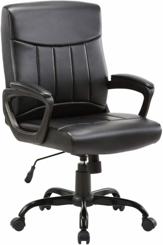 CLATINA Mid Back Leather Office Executive Chair with Lumbar Support - Appears New   - Lot 361