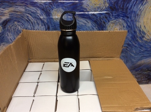 Case of (24) h2g0 solus EA Logo 24 oz Stainless Steel Water Bottles - New - Lot 367