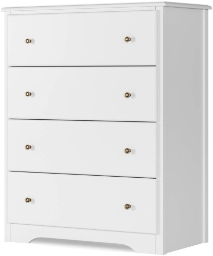 HOMECHO Modern Dresser with 4 Drawers, White - Appears New   - Lot 368