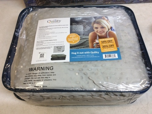 Quility 15 lb Weighted Blanket, 48" x 72", Grey - New - Lot 378