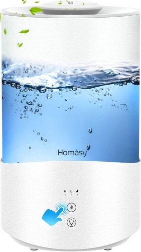 Homasy 4L Cool Mist Top-Filling Essential Oil Diffuser Humidifier with Touch Screen, White - Appears New  - Lot 385