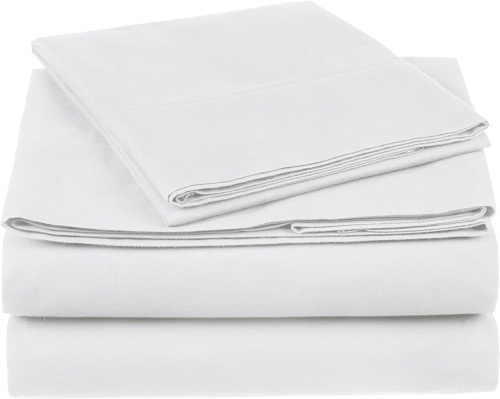 Amazon Brand Pinzon 300 Thread Count Organic Cotton Bed Sheet Set, Twin, White - Appears New   - Lot 389