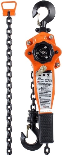 Amarite Manual Lever Chain Hoist, 10 feet Load Chain with 3300 lbs,1.5 ton Capacity - Appears New   - Lot 390