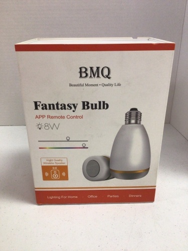 White Bmq 8W Fantasy Bulb With App Remote Control, E-Commerce Return, Untested - Lot 404