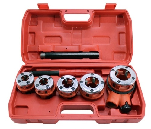 Pipe Threading Tool with Ratchet Handle - 3/8", 1/2", 3/4", 1", 1-1/4" Dies, E-Commerce Return - Lot 436