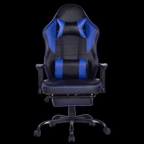 Racer Style PC Office Gaming Chair with Footrest, Blue - Appears New, May Be Missing Hardware  - Lot 506