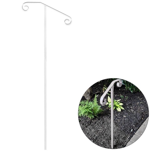 Single Post Handrail In-ground Fit 1-2 Steps Matte White - E-Comm Return, Appears New   - Lot 513