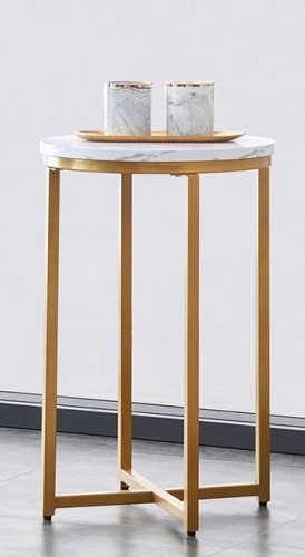 Lot of (2) Modern Round Side End Tables, Gold - Appear New   - Lot 516