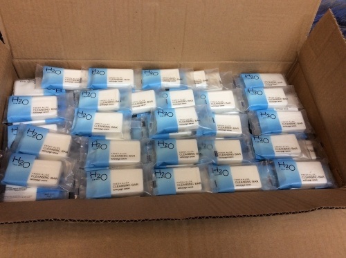 H2O Therapy Fresh Aloe Cleansing Bar Soap, Travel Size Hotel Amenities, 0.88 oz (Case of 500) - New  - Lot 518