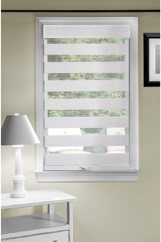 Achim Home Furnishings Cordless Celestial Sheer Double Layered Shade, 34" by 72", White - Appears New  - Lot 532