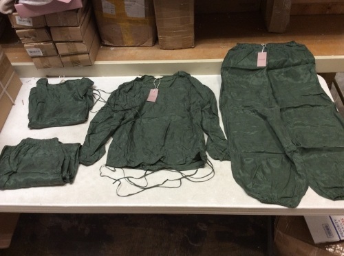 Lot of (2) Nap Loungewear Cupro Rayon Puff Sleeve Sets, Jade, M - Appear New - Lot 560