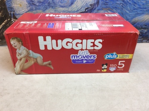 Huggies Little Movers Baby Diapers, Size 5, 150 ct - New - Lot 587