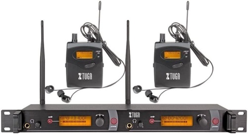 XTUGA RW2080 Rocket Audio Whole Metal Wireless in Ear Monitor System 2 Channel 2 Bodypack Monitoring with in Earphone Wireless Type Used for Stage or Studio - Appears New   - Lot 594