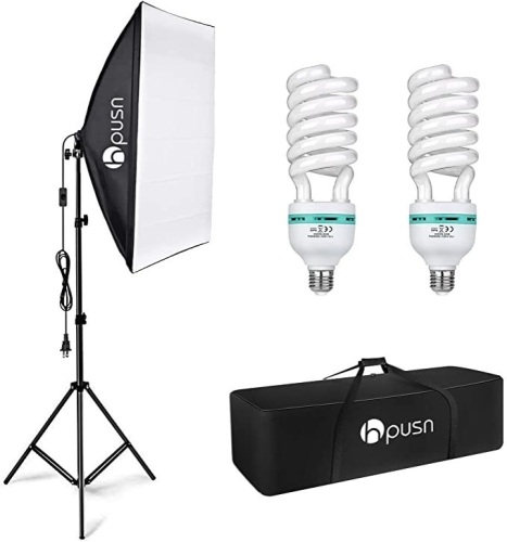 HPUSN Softbox Lighting Kit with 20" x 28" Reflector and 2pcs 85W 5500K E27 Bulb - Appears New   - Lot 650