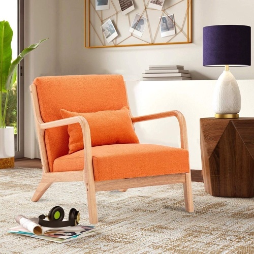 JOYBASE Mid Century Modern Accent Chair, Orange - E-Comm Return, Appears New   - Lot 752