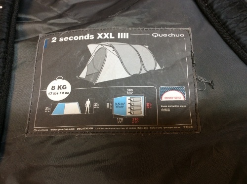 Quechua 2 Seconds XXL 4 Man Pop Up Tent - E-Comm Return, Used, Condition Unknown  - Lot 784