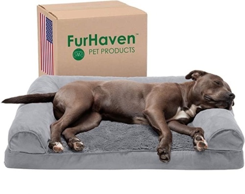 FurHaven Pet Plush & Suede Orthopedic Pet Sofa Bed, Large 27" x 36" - E-Comm Return, Appears New - Lot 799