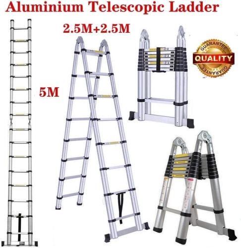 Telescopic A-Frame Aluminum Extension Ladder - Appears New  - Lot 1034