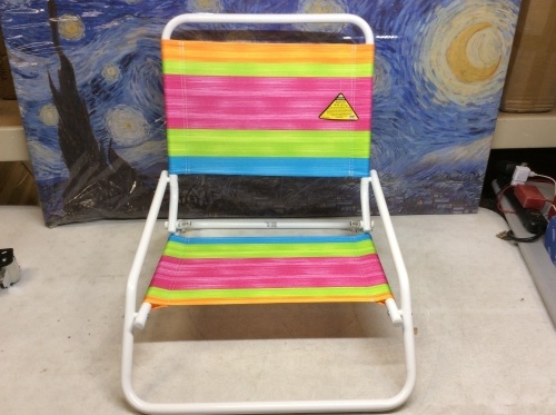 RIO Gear Beach Wave 1-Position Beach Folding Sand Chair, Summer Stripes - Appears New  - Lot 1049
