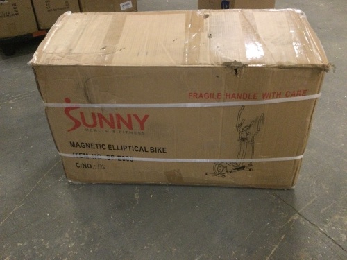 Sunny Health and Fitness Magnetic Elliptical Bike. Unknown Condition - Lot 1124