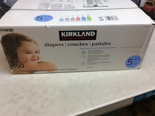 Kirkland Baby Diapers, Size 5, 150 ct - New - Lot 1126