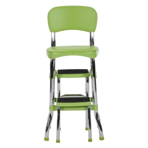 Cosco Retro Counter Chair with Step Stool, Green - E-Comm Return, Unknown Condition  - Lot 1128