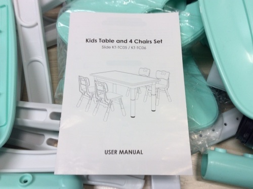 LAZY BUDDY Kids Height Adjustable Plastic Art Desk with 4 Seats - E-Comm Return, Unknown Condition   - Lot 1143