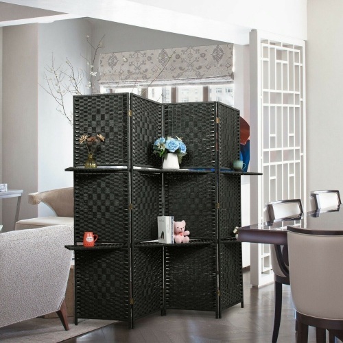 4-Panel Folding Freestanding Room Divider w/ Partition - Appears New   - Lot 1144