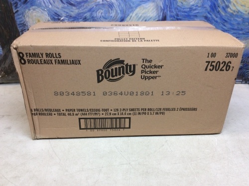 Bounty Paper Towels, 8 Family Rolls - New - Lot 1146