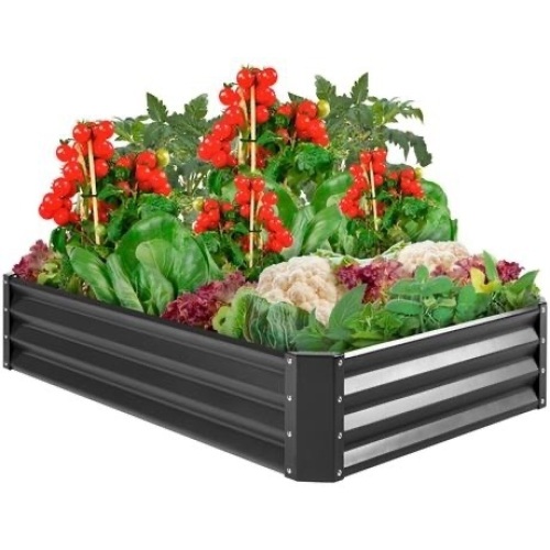 Outdoor Metal Raised Garden Bed, 72" x 36" x 12"