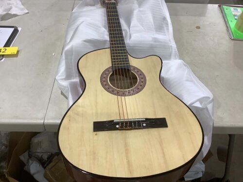 Beginner Acoustic Cutaway Guitar Set w/ Case, Strap, Capo - 38in