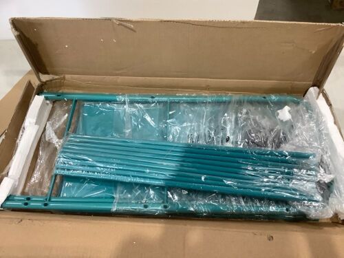 Metal Storage Rack Cart, Turquoise. - Lot 1014