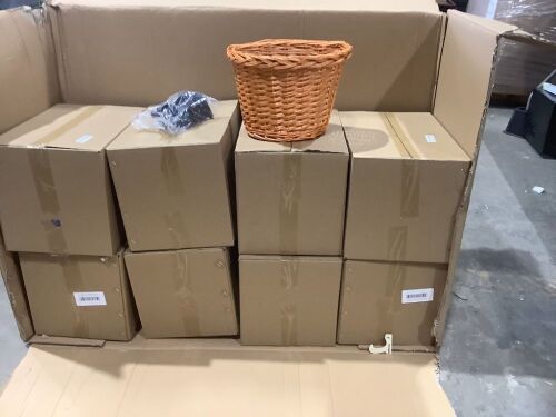 Lot of (8) Detachable Bicycle Basket w/ Mounting Kit.