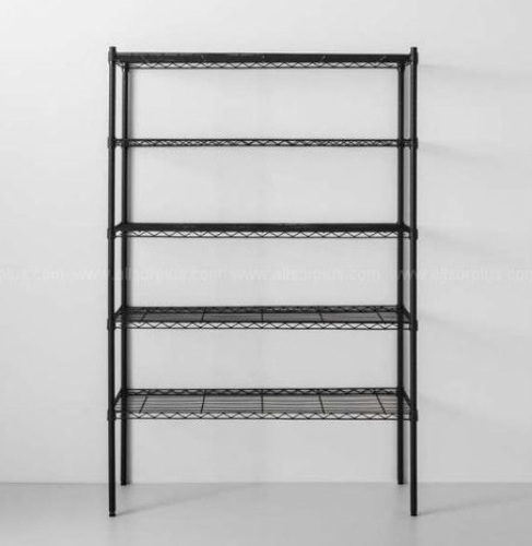 5 Tier Wire Shelf Black