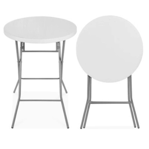 Bar Height Folding Table Indoor Outdoor Accessory w/ Thick Table Top - 32in 